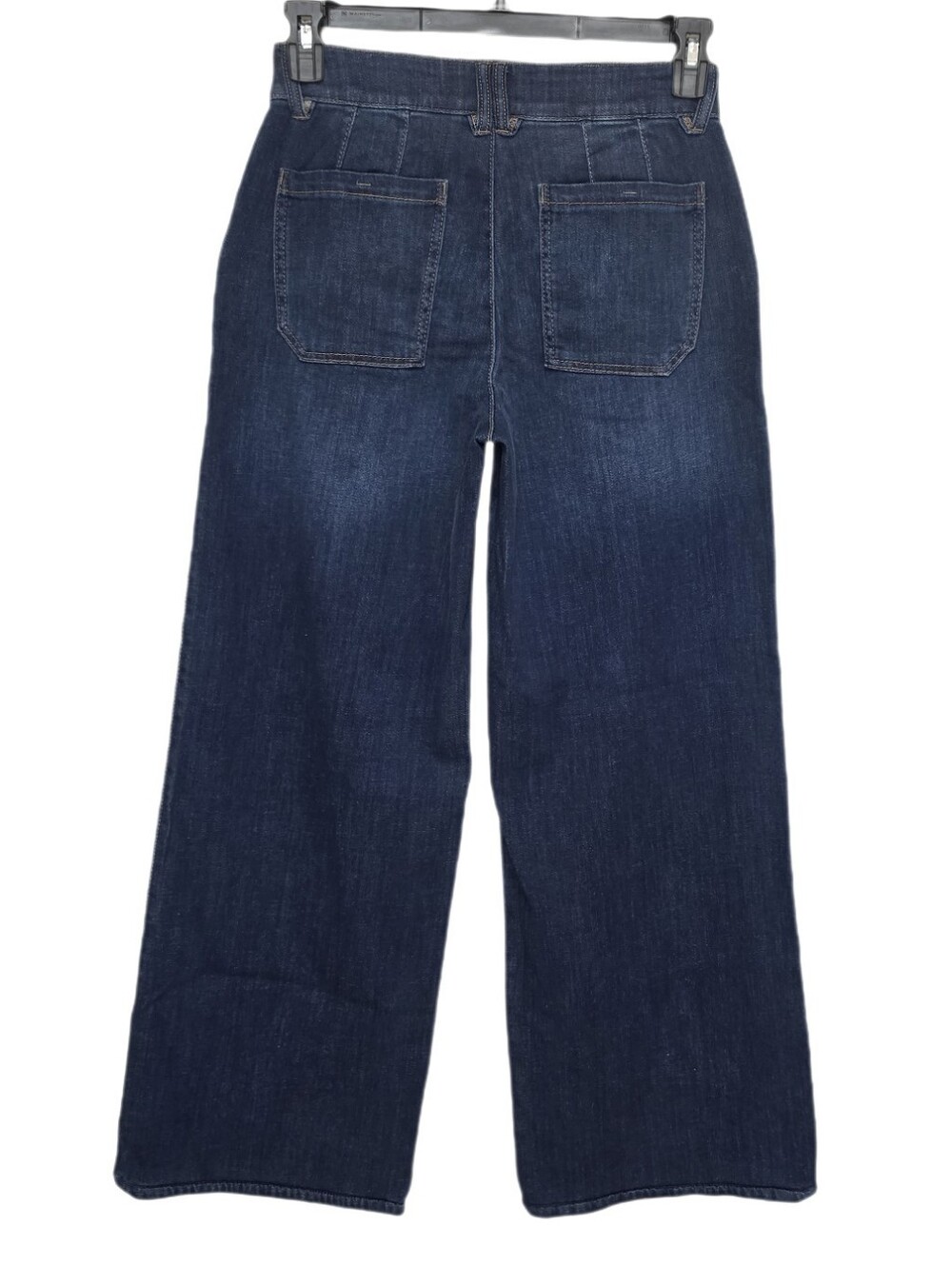 Democracy Wide Leg Tulip Hem Jeans Stretch High Rise Ab Solution Indigo 4 - Picture 2 of 11